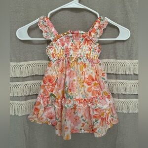 Haute Hippie kids style sundress size 6-9 months 6m 9m floral layered Spring